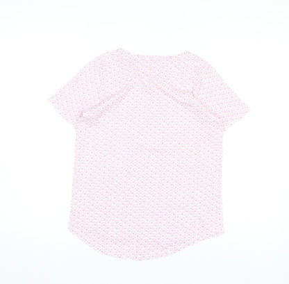 Bella di Notte Womens Pink Geometric Jersey T-Shirt Size 10