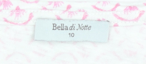 Bella di Notte Womens Pink Geometric Jersey T-Shirt Size 10