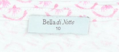 Bella di Notte Womens Pink Geometric Jersey T-Shirt Size 10