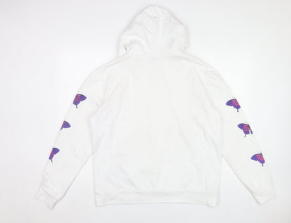 PrettyLittleThing Women’s White Butterfly Hoodie Small Pullover