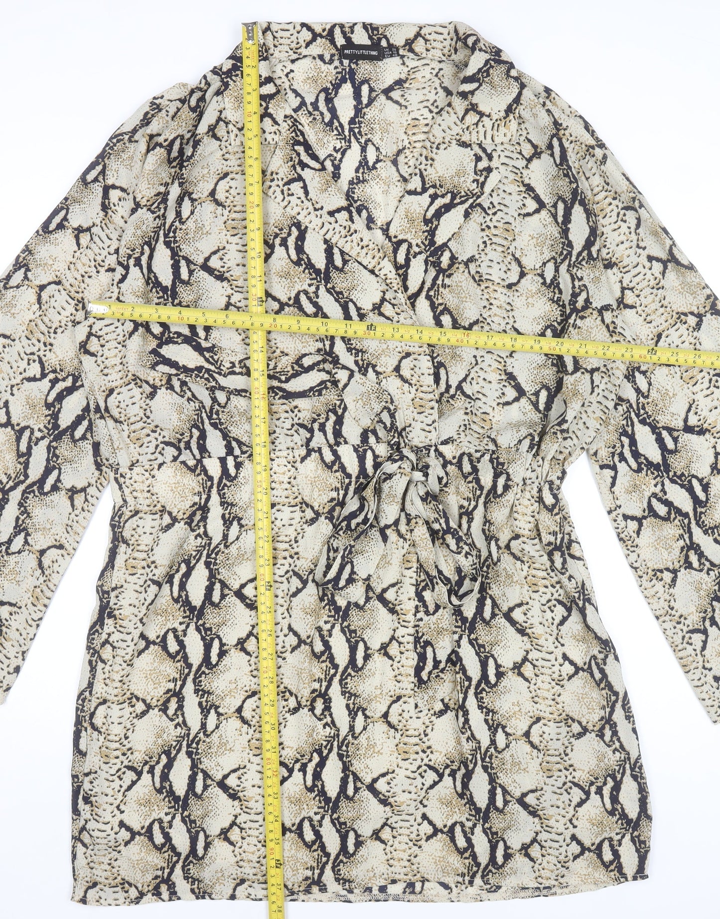 PrettyLittleThing Women’s Snake Print Wrap Dress Size 20