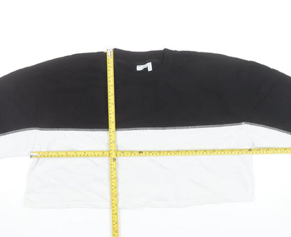 ASOS Women’s Black White Colourblock Cropped T-Shirt UK 16