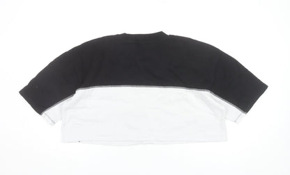 ASOS Women’s Black White Colourblock Cropped T-Shirt UK 16