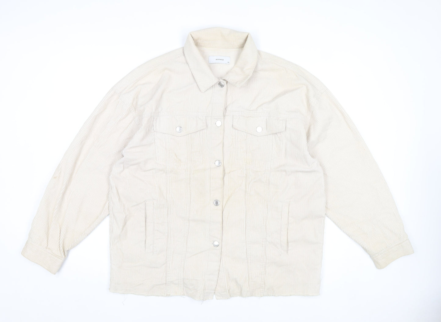 Reserved Womens Beige Corduroy Jacket XL Casual Buttoned