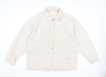 Reserved Womens Beige Corduroy Jacket XL Casual Buttoned