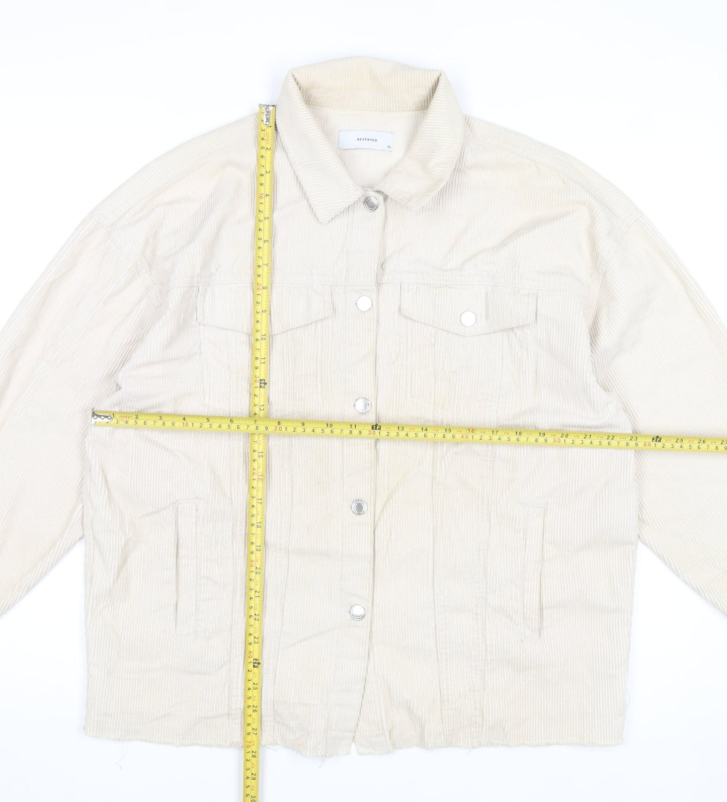 Reserved Womens Beige Corduroy Jacket XL Casual Buttoned