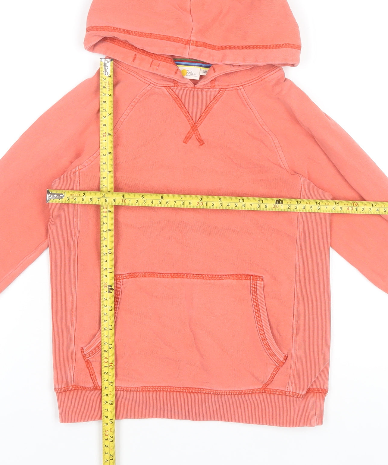 Boys UK Size 7-8 Years Boden Pink Pullover Hoodie