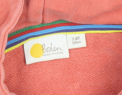 Boys UK Size 7-8 Years Boden Pink Pullover Hoodie
