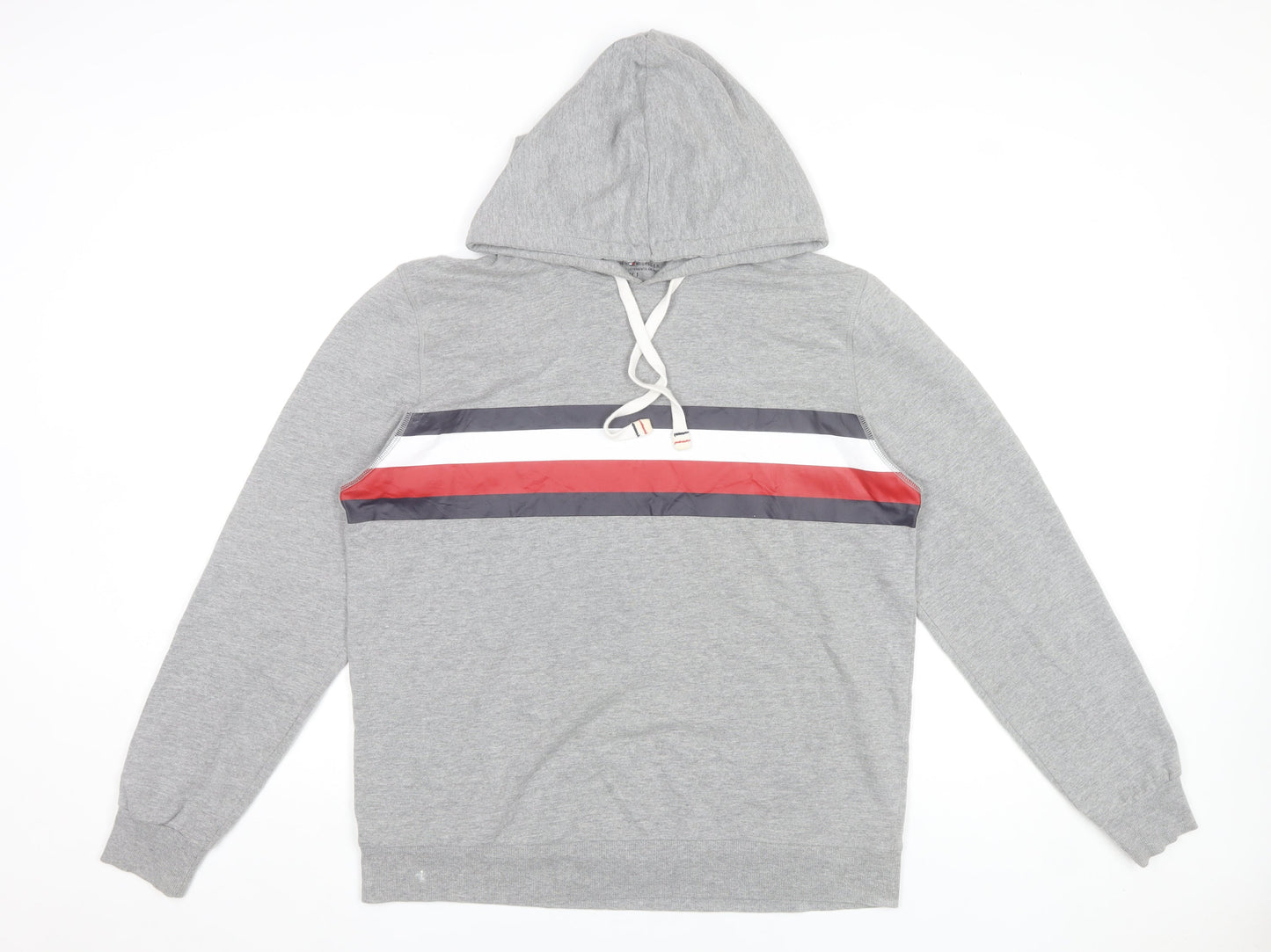 Tommy Hilfiger Men’s Grey Hoodie Pullover Medium Regular Fit