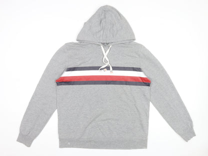 Tommy Hilfiger Men’s Grey Hoodie Pullover Medium Regular Fit