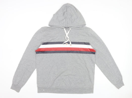 Tommy Hilfiger Men’s Grey Hoodie Pullover Medium Regular Fit