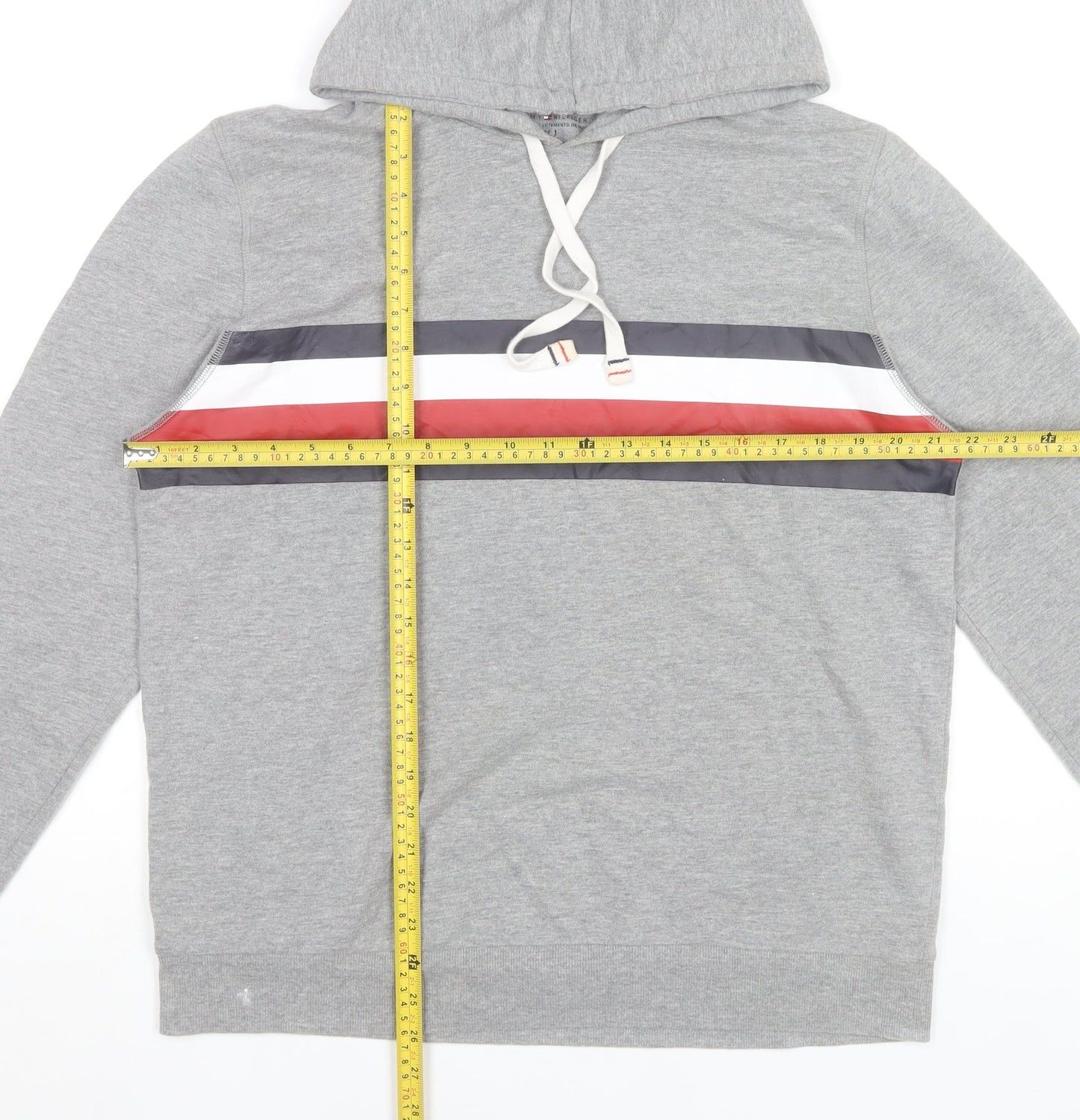 Tommy Hilfiger Men’s Grey Hoodie Pullover Medium Regular Fit