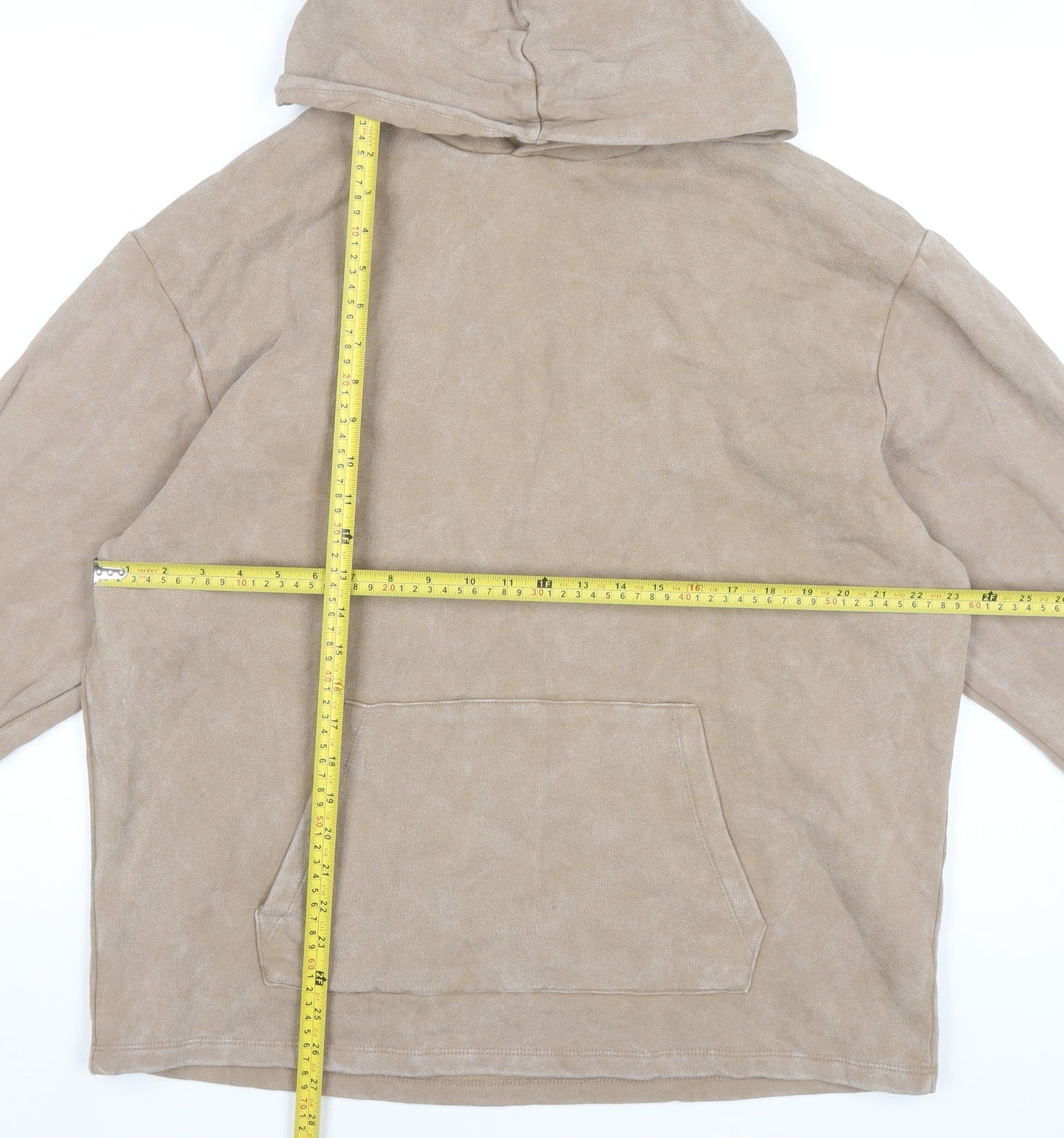 ASOS DESIGN Men’s Beige Pullover Hoodie Size S Regular Fit