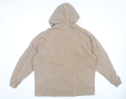 ASOS DESIGN Men’s Beige Pullover Hoodie Size S Regular Fit