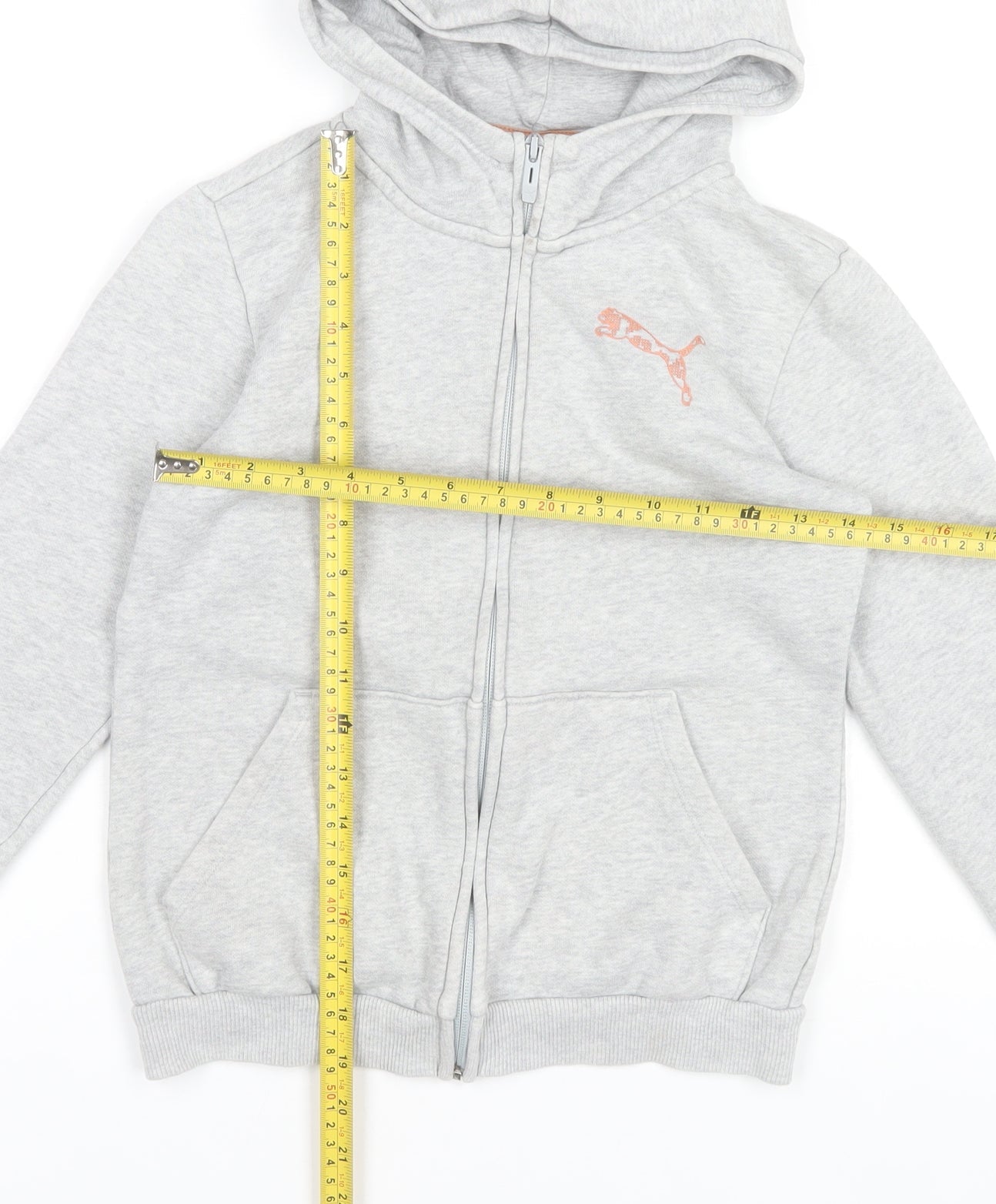Boys UK Size 11-12 Years PUMA Grey Full Zip Hoodie