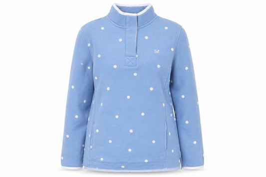 Front view of Crew Clothing Blue Floral Henley Sweatshirt, size 10