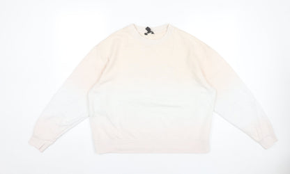 New Look Women’s Ivory Pullover Sweatshirt Size S Cotton Blend