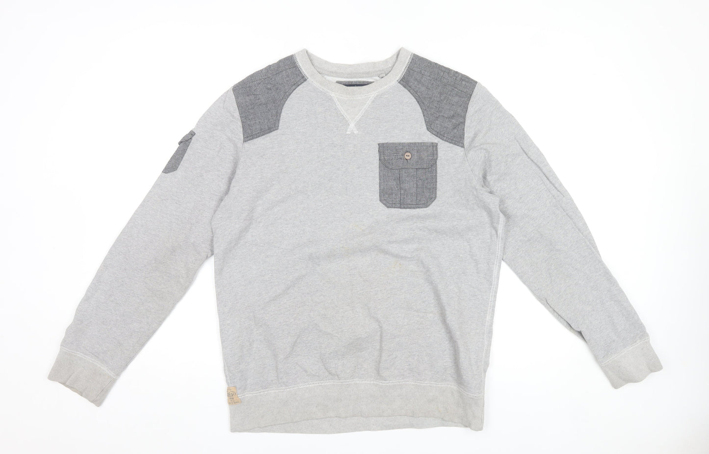 Next Mens Grey Sweatshirt Medium Pullover Crew Neck Cotton Blend