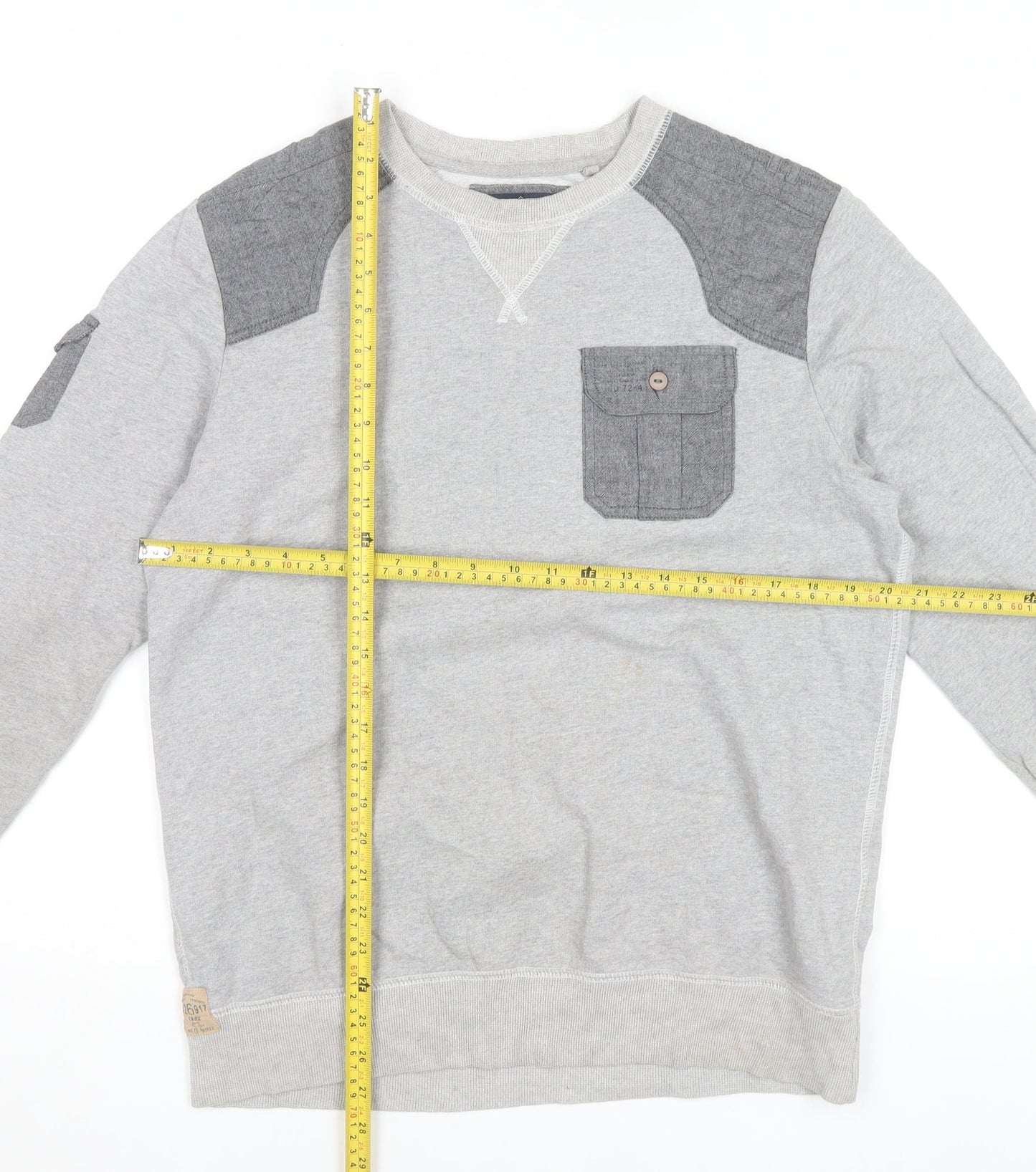 Next Mens Grey Sweatshirt Medium Pullover Crew Neck Cotton Blend