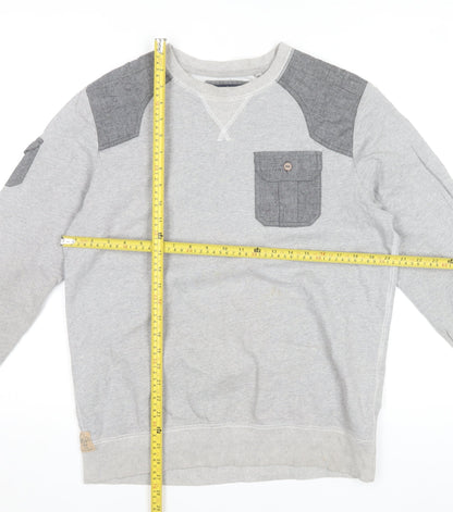 Next Mens Grey Sweatshirt Medium Pullover Crew Neck Cotton Blend