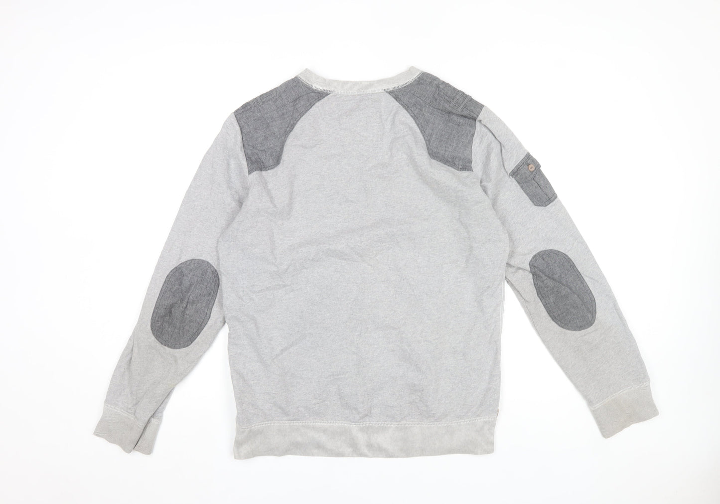 Next Mens Grey Sweatshirt Medium Pullover Crew Neck Cotton Blend
