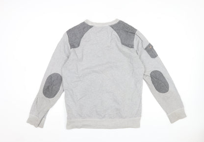 Next Mens Grey Sweatshirt Medium Pullover Crew Neck Cotton Blend
