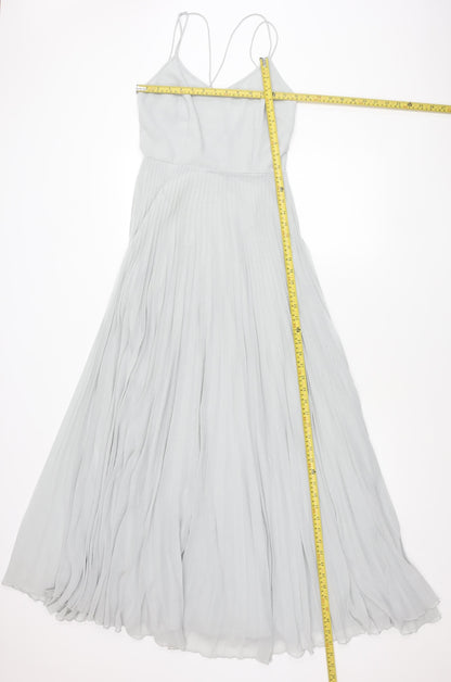 ASOS Women’s Grey Size 8 Midi Pleated Slip Dress V-Neck