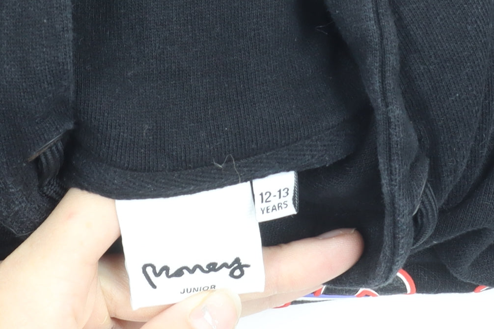 Money Boys Black Hoodie 12-13 Years Pullover Graphic Embroidered Logo