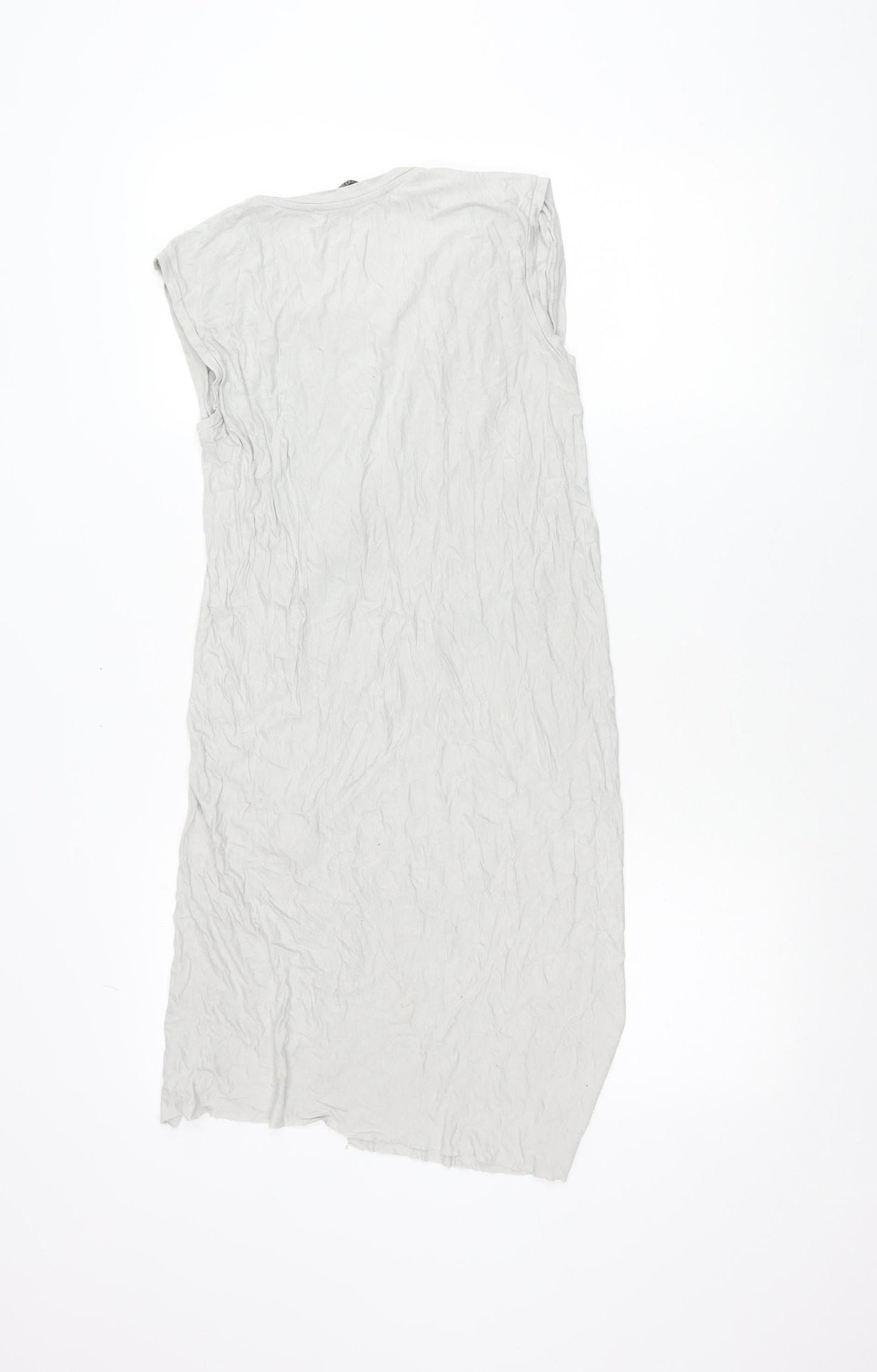 AllSaints Womens Grey Asymmetric Draped Midi Dress Size S