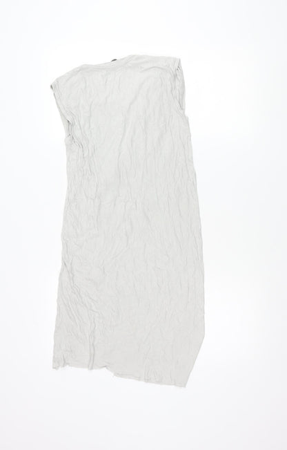 AllSaints Womens Grey Asymmetric Draped Midi Dress Size S