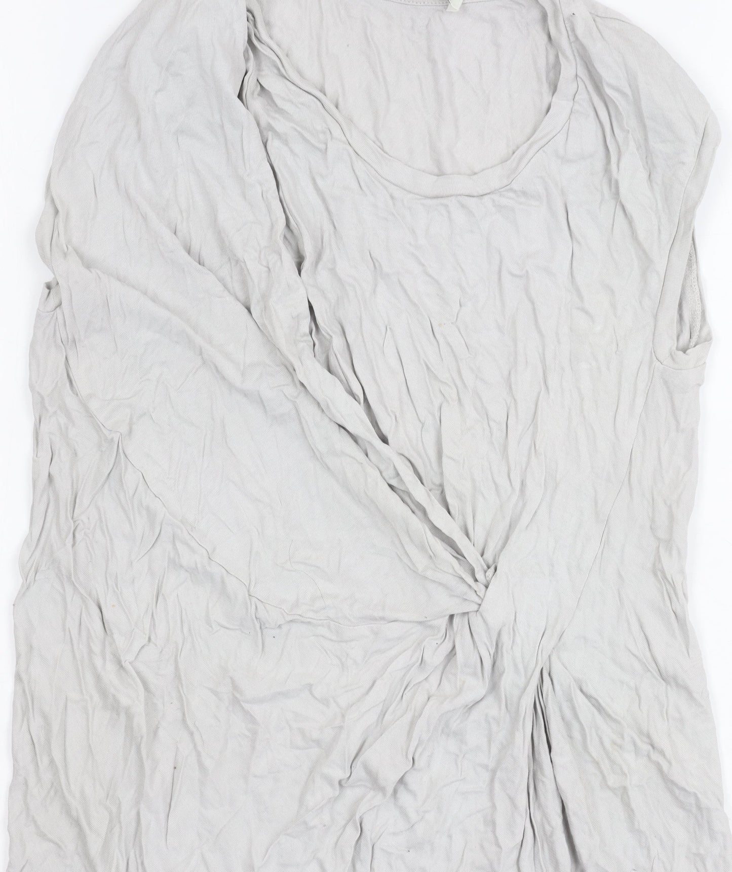 AllSaints Womens Grey Asymmetric Draped Midi Dress Size S