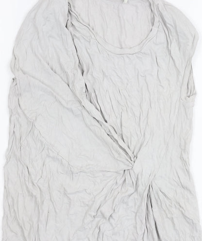 AllSaints Womens Grey Asymmetric Draped Midi Dress Size S