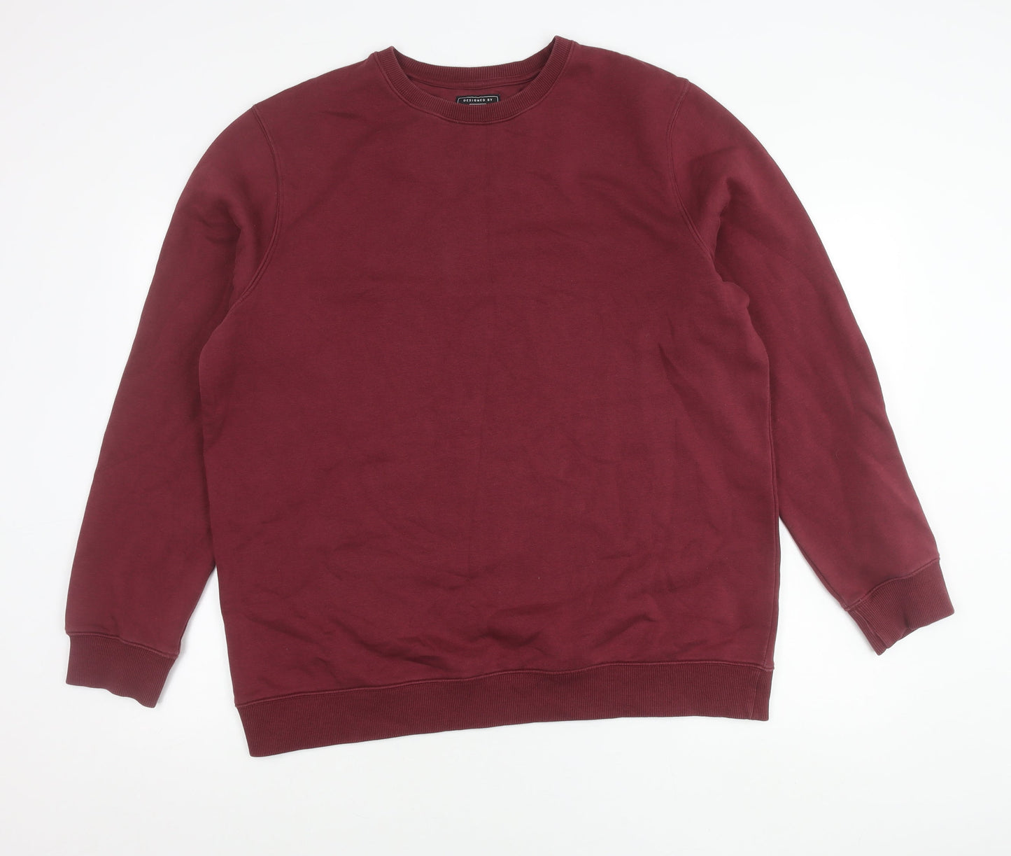 F&F Unisex Adults Red XL 44-46" Pullover Sweatshirt Crew Neck Long Sleeve