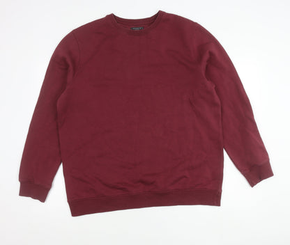 F&F Unisex Adults Red XL 44-46" Pullover Sweatshirt Crew Neck Long Sleeve