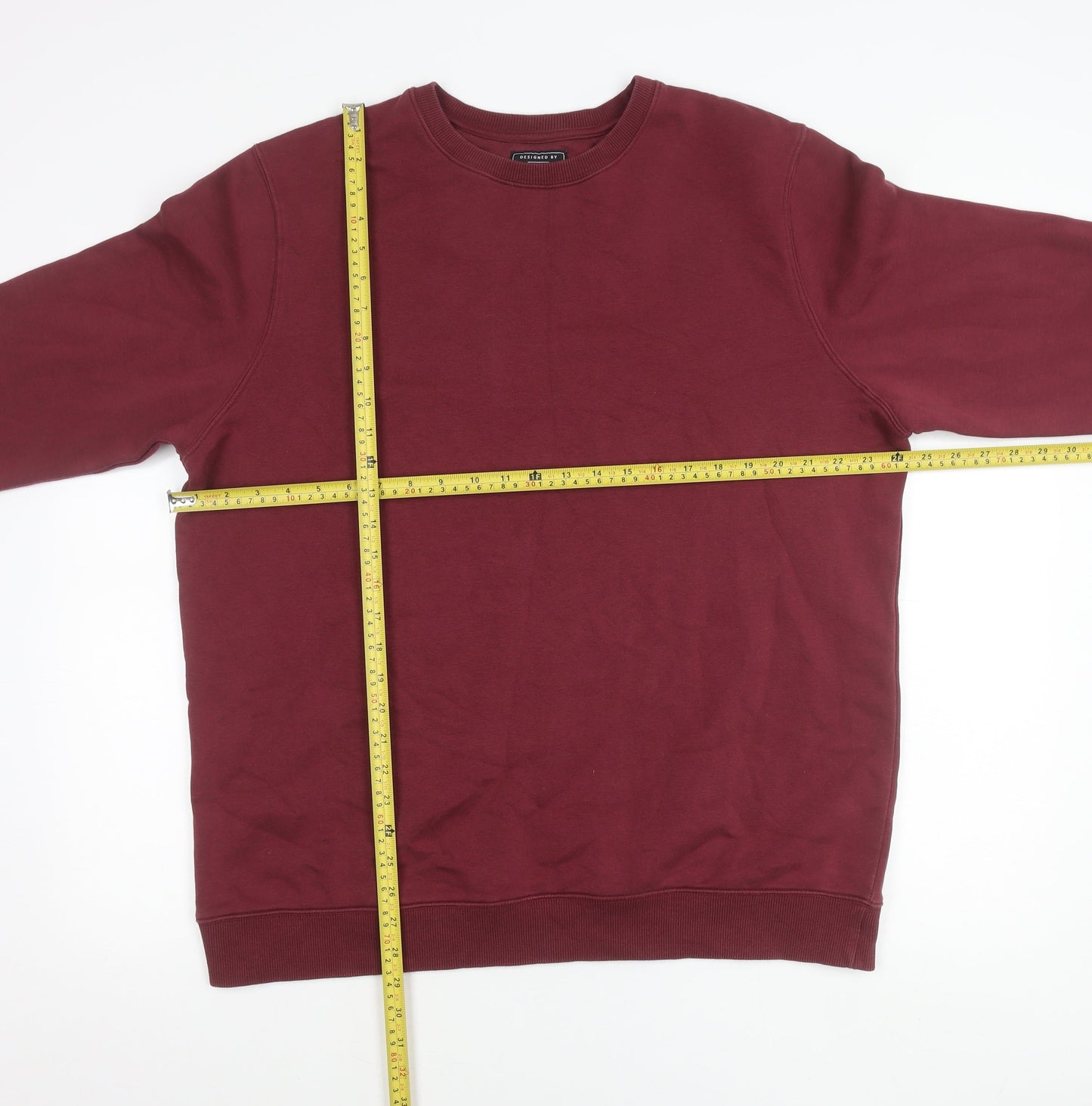 F&F Unisex Adults Red XL 44-46" Pullover Sweatshirt Crew Neck Long Sleeve