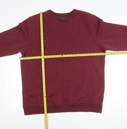 F&F Unisex Adults Red XL 44-46" Pullover Sweatshirt Crew Neck Long Sleeve