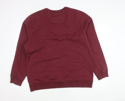 F&F Unisex Adults Red XL 44-46" Pullover Sweatshirt Crew Neck Long Sleeve