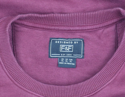 F&F Unisex Adults Red XL 44-46" Pullover Sweatshirt Crew Neck Long Sleeve