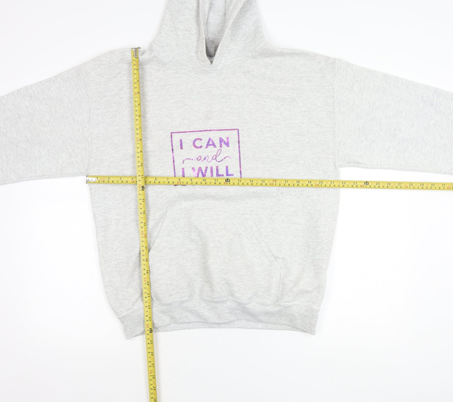 Gildan Unisex Adults Grey Pullover Hoodie M Graphic Print