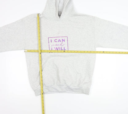 Gildan Unisex Adults Grey Pullover Hoodie M Graphic Print