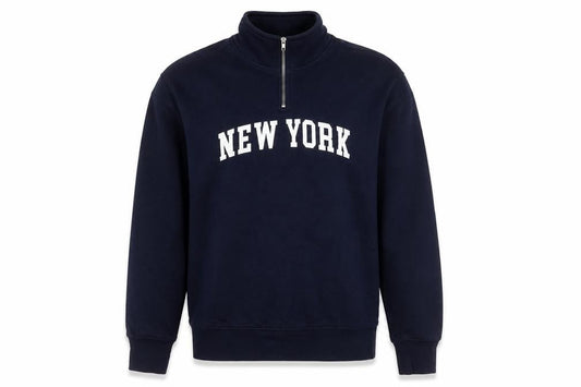 Primark Women’s Navy XS Sweatshirt 1/4 Zip New York Graphic