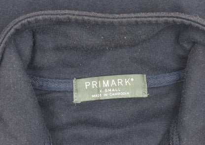 Primark Women’s Navy XS Sweatshirt 1/4 Zip New York Graphic