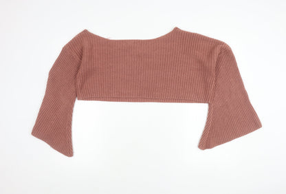 Missguided Women’s Pink Petite M/L Flared Sleeve Knit Jumper