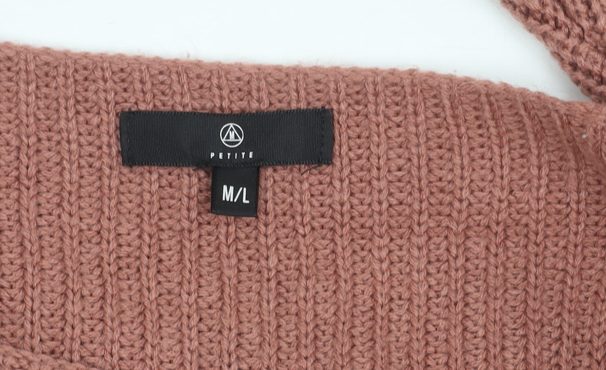 Missguided Women’s Pink Petite M/L Flared Sleeve Knit Jumper