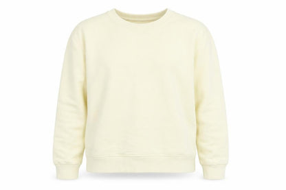 Zara Women Ivory Crew Neck Long Sleeve Pullover Sweatshirt Size L