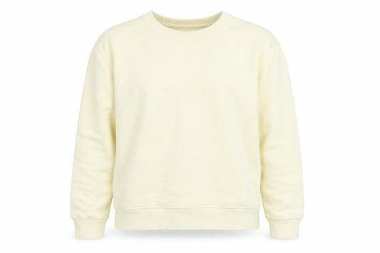 Zara Women Ivory Crew Neck Long Sleeve Pullover Sweatshirt Size L