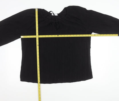 Papaya Women’s Black Size 14 Tunic Blouse 3/4 Sleeve Scoop Neck