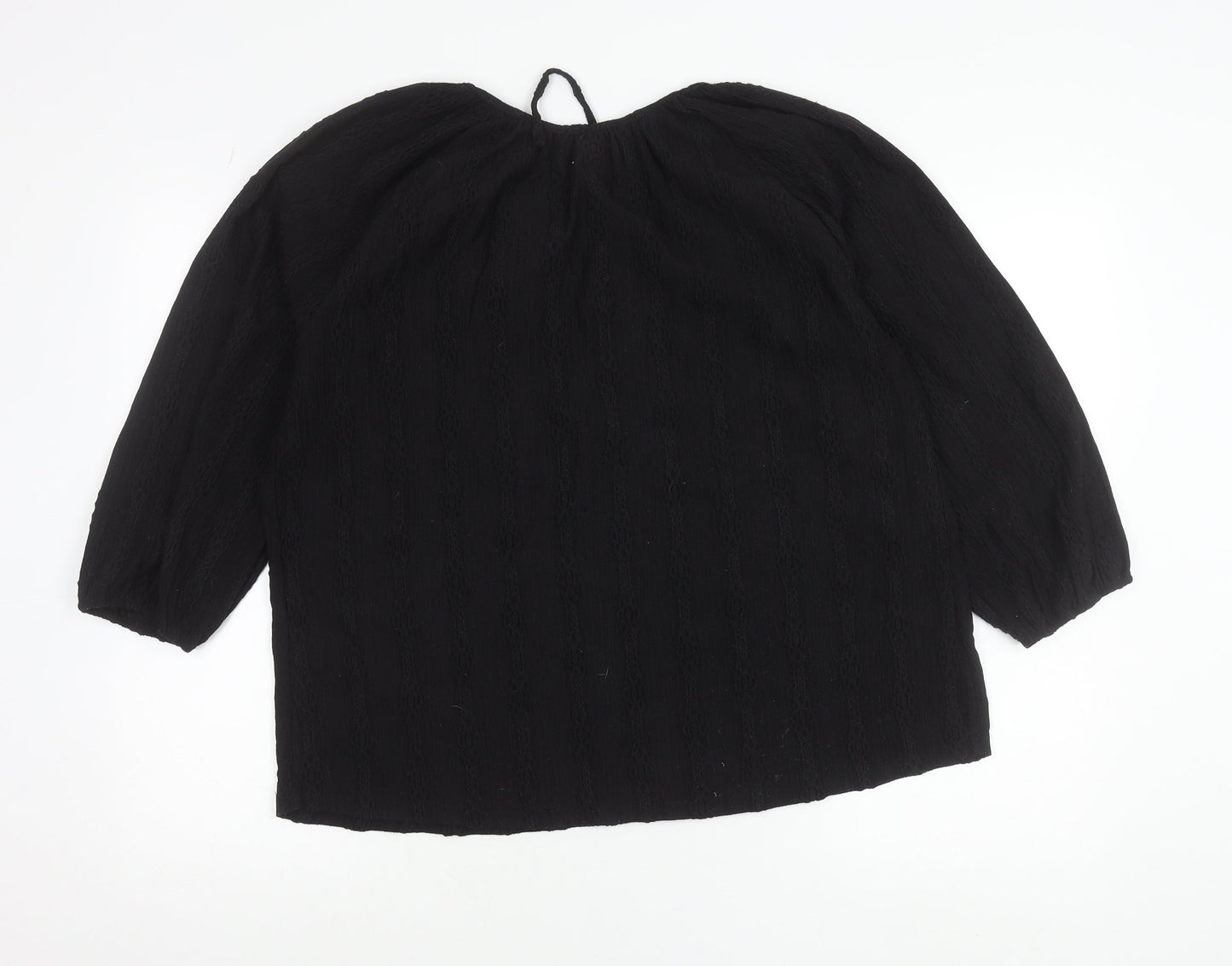 Papaya Women’s Black Size 14 Tunic Blouse 3/4 Sleeve Scoop Neck