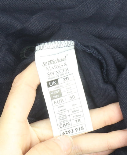 Marks & Spencer Women’s Dark Navy Viscose Knee Length Skirt UK 20