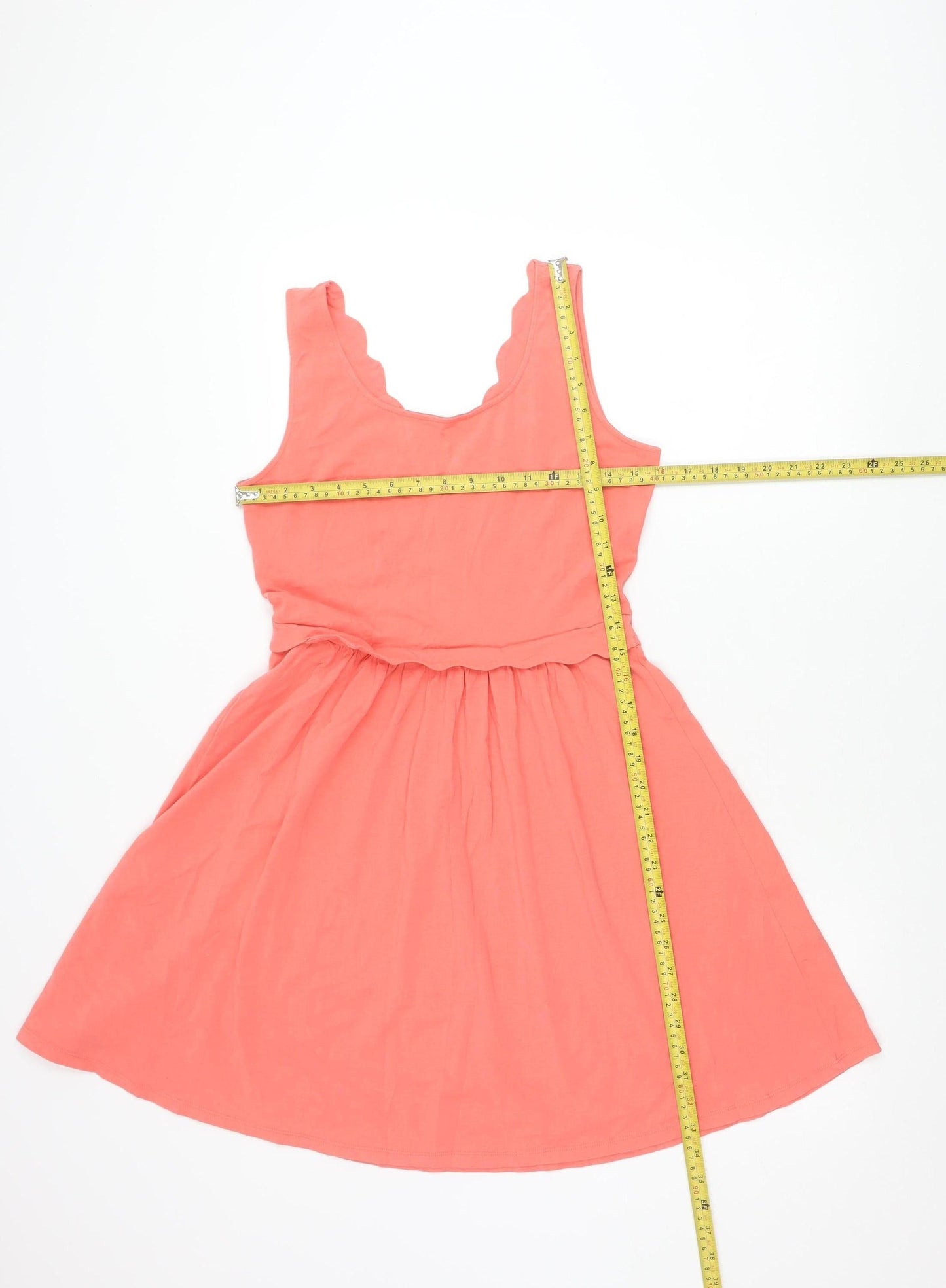 Warehouse Womens Pink Skater Dress UK 12 Sleeveless Jersey Summer